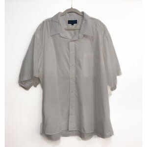 Prosper Exclusive Mens White Button Up Shirt Solid Short Sleeve Collared 20.5